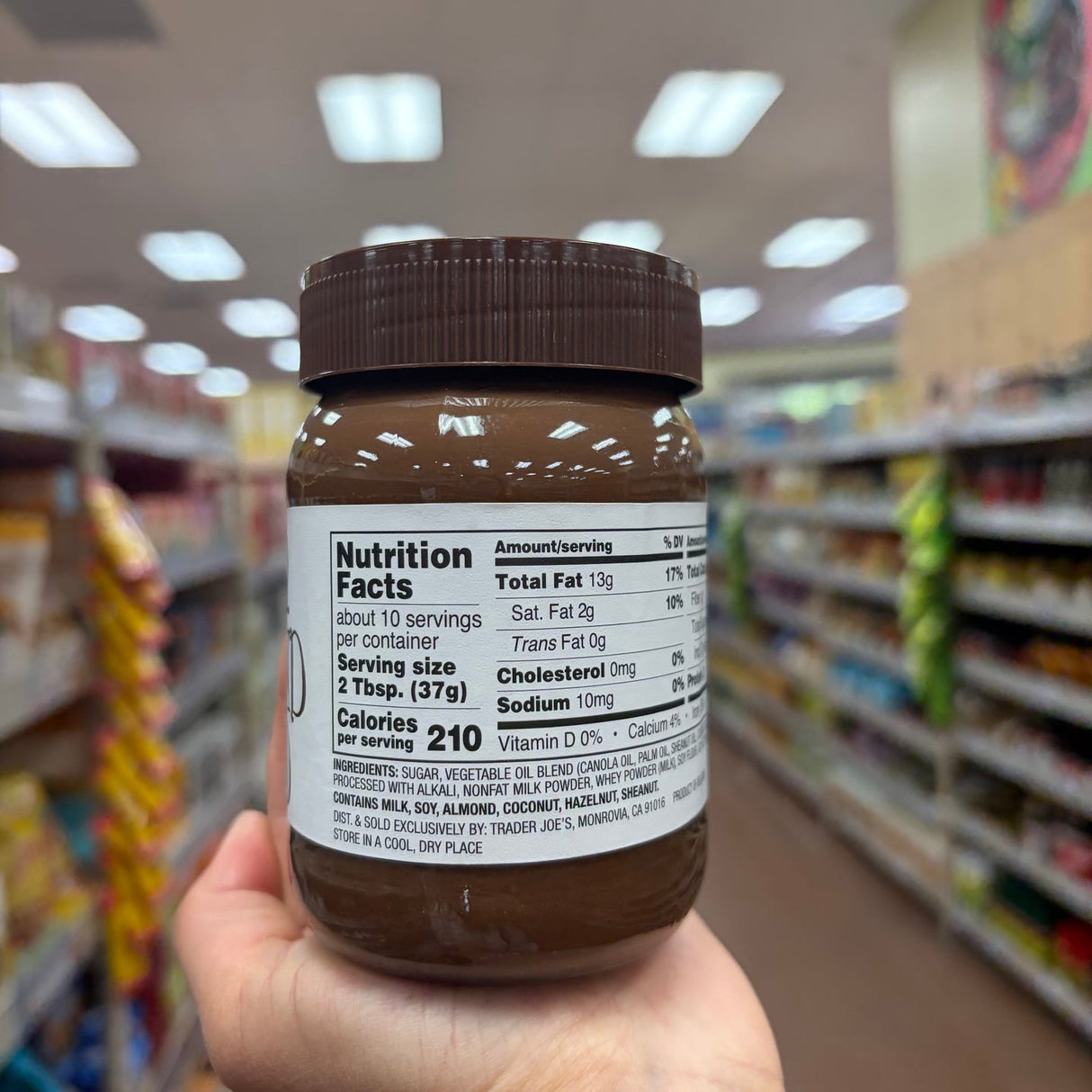 Trader Joe's Cocoa Almond Spread 13 oz No Palm Oil Made in Belgium