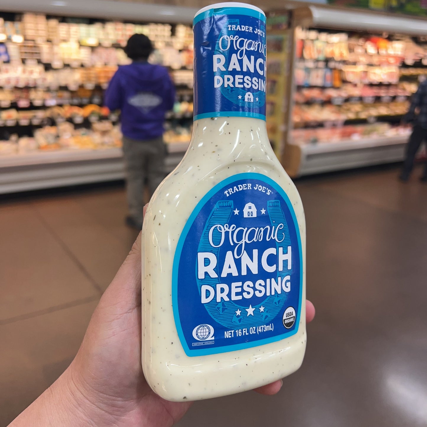 Trader Joe's Organic Ranch Dressing USDA Certified Organic • Net Wt. 16 fl oz (473mL)
