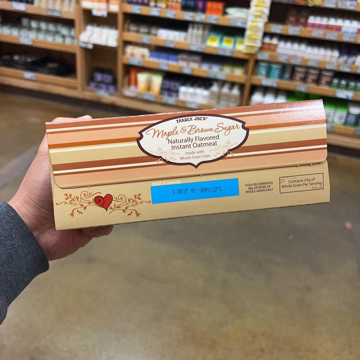 Trader Joe's Maple & Brown Sugar Naturally Flavored Instant Oatmeal
