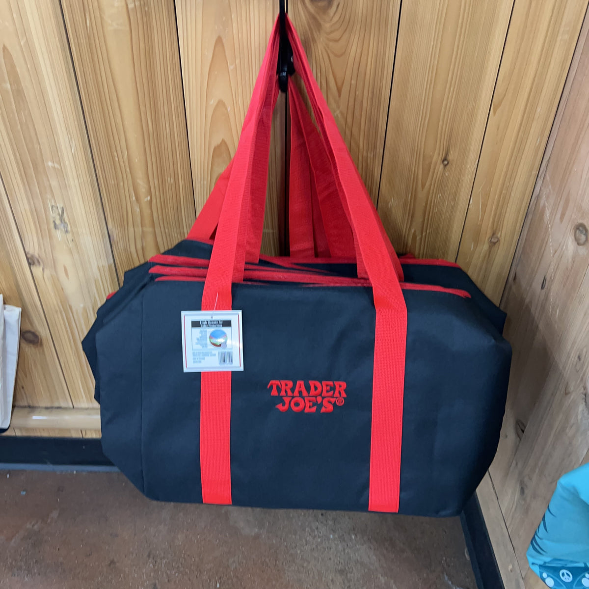Trader Joe's Red & Black Reusable Insulated Tote Bag — primary product image