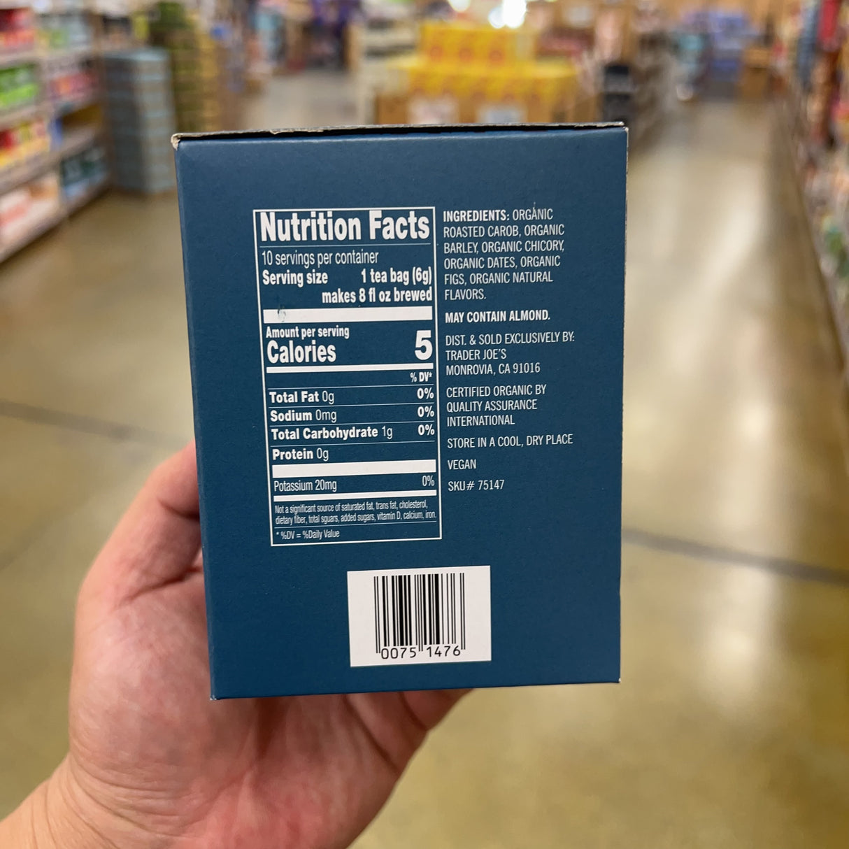 Trader Joe's Organic Roasted Herbal Tea Coffee Alternative 10 Bags 2.12 oz product image 5