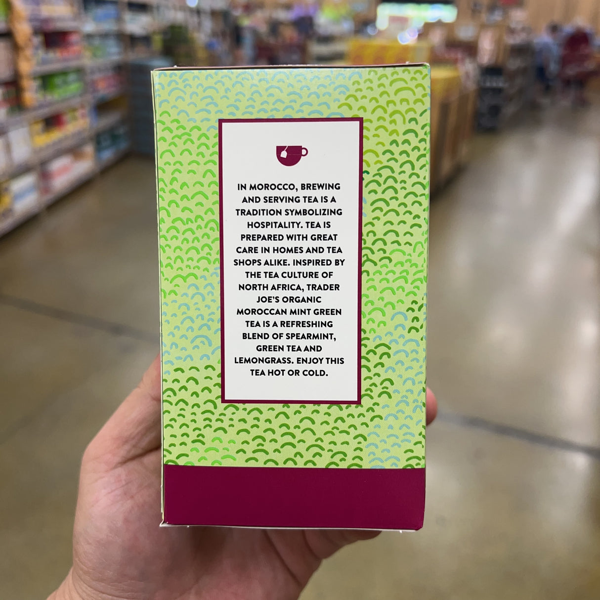 Trader Joe's Organic Moroccan Mint Green Tea 20 Bags 1.27 oz product image 2