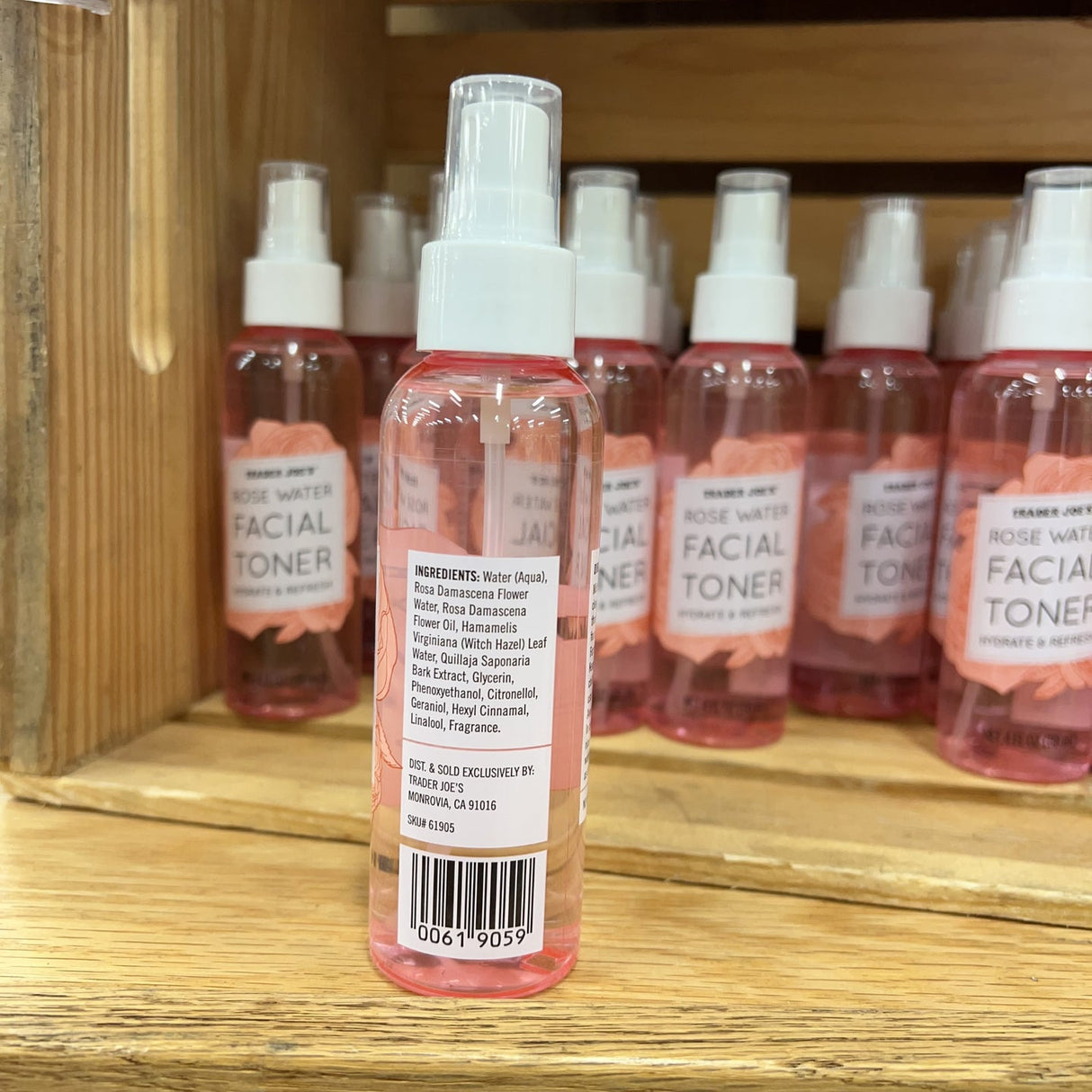 Trader Joe's Rose Water Facial Toner Spray Hydrating Alcohol-Free 4 fl oz