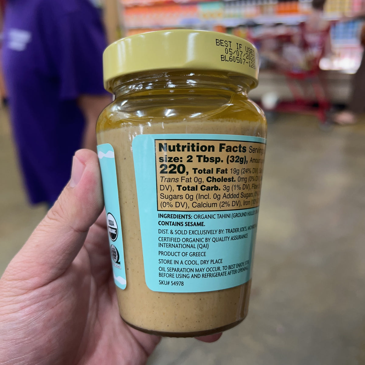 Trader Joe’s Organic Tahini 10.6 oz - product image 3