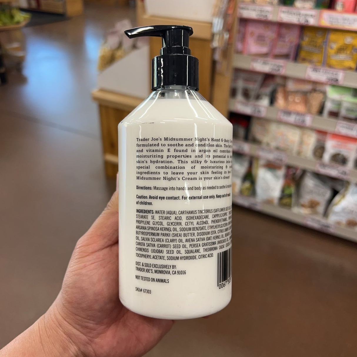 Trader Joe's Midsummer Night's Fragrance-Free Hand & Body Cream Argan Oil 16 fl oz