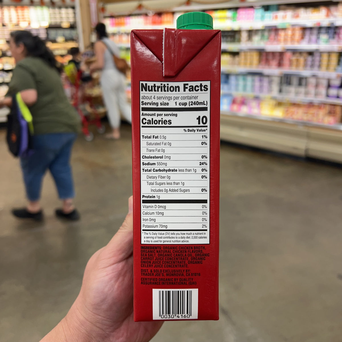 Trader Joe's Organic Free Range Chicken Broth 32 fl oz — product image 3