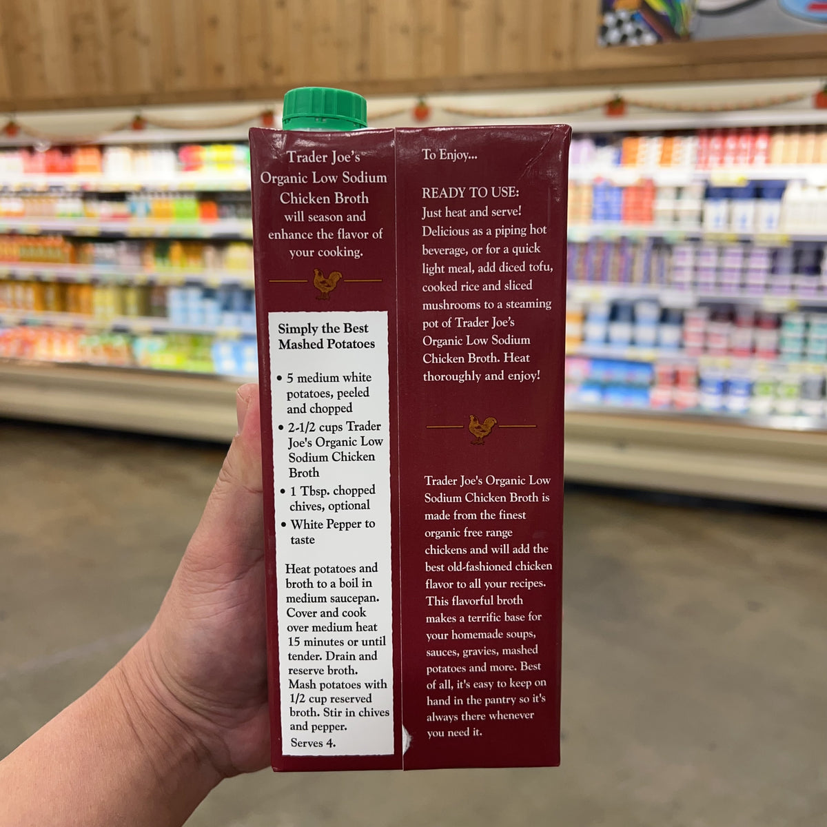 Trader Joe's Organic Low Sodium Chicken Broth 32 fl oz — product image 2
