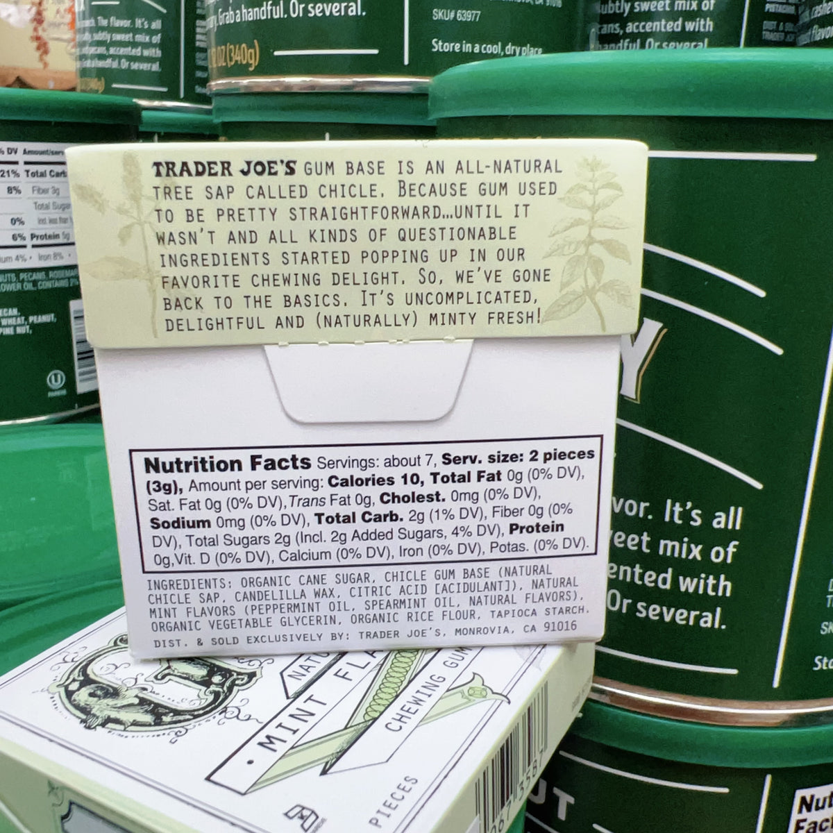 Trader Joe's Naturally Mint Flavored Chewing Gum, 15 Pieces (Pack of 2) product image 3