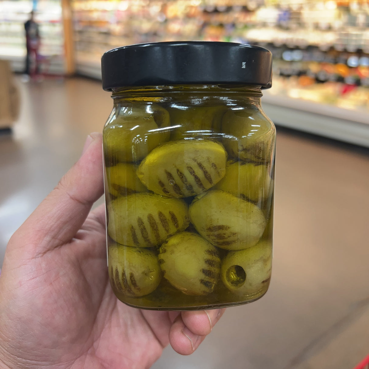 Trader Joe's Grilled Pitted Chalkidiki Green Olives in Oil 11.64 oz