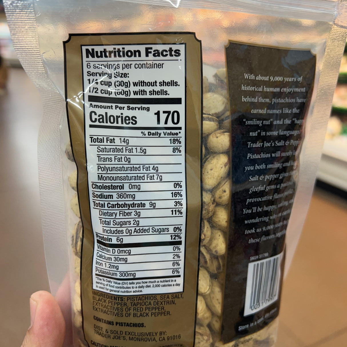 Trader Joe's Salt and Pepper Pistachios 13 oz