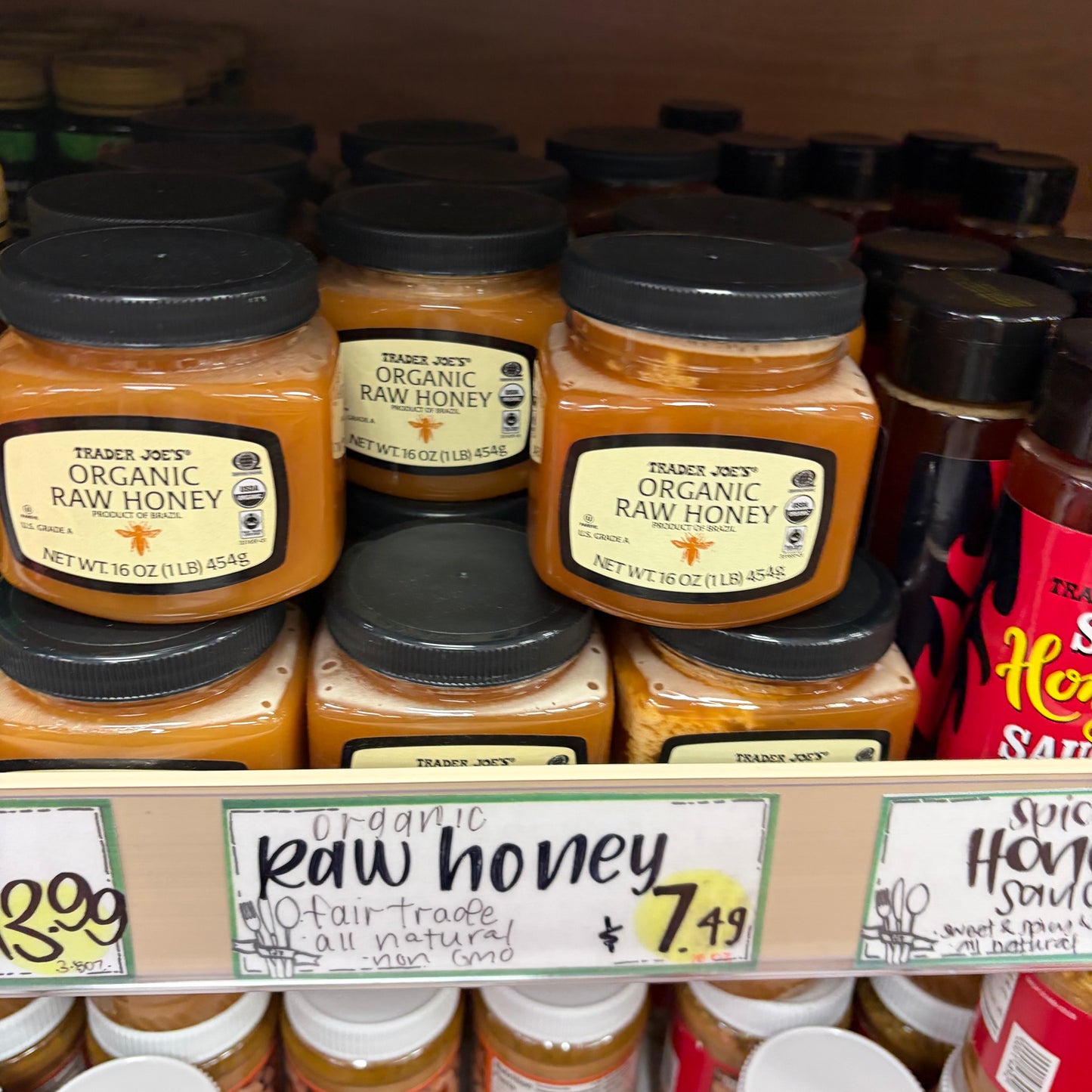 Trader Joe's Organic Raw Honey 16 oz (1 lb / 454g)