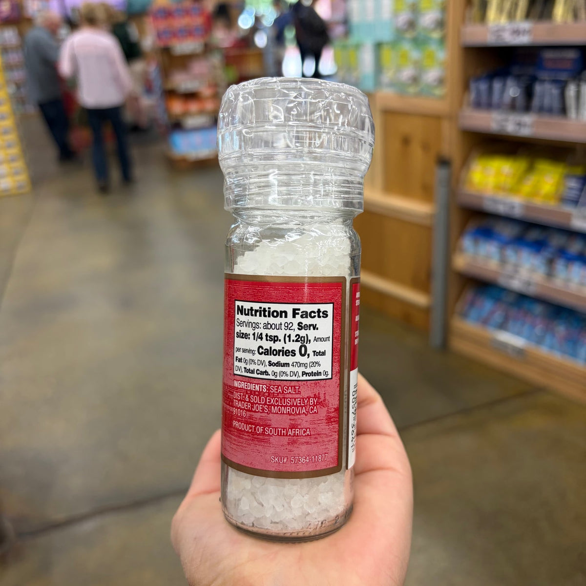 Trader Joe's Sea Salt Crystals with Grinder, 3.88 OZ (110g)