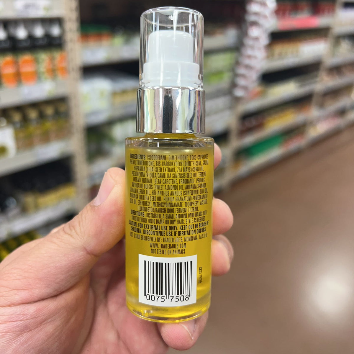 Trader Joe's Multi-Botanical Repair Hair Oil 1 fl oz 450°F Heat Protectant