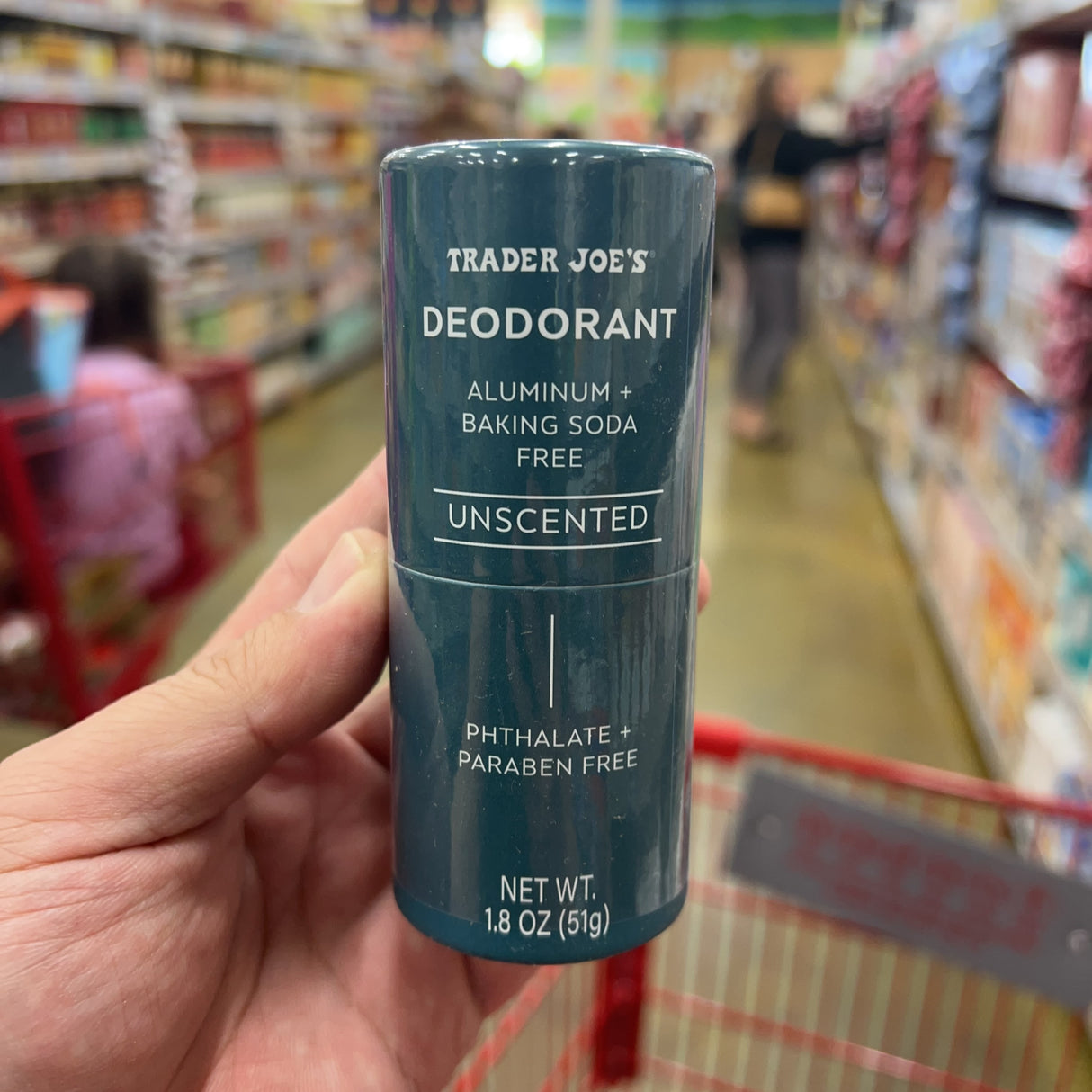 Trader Joe's Unscented Deodorant, Aluminum & Baking Soda Free, 1.8 oz