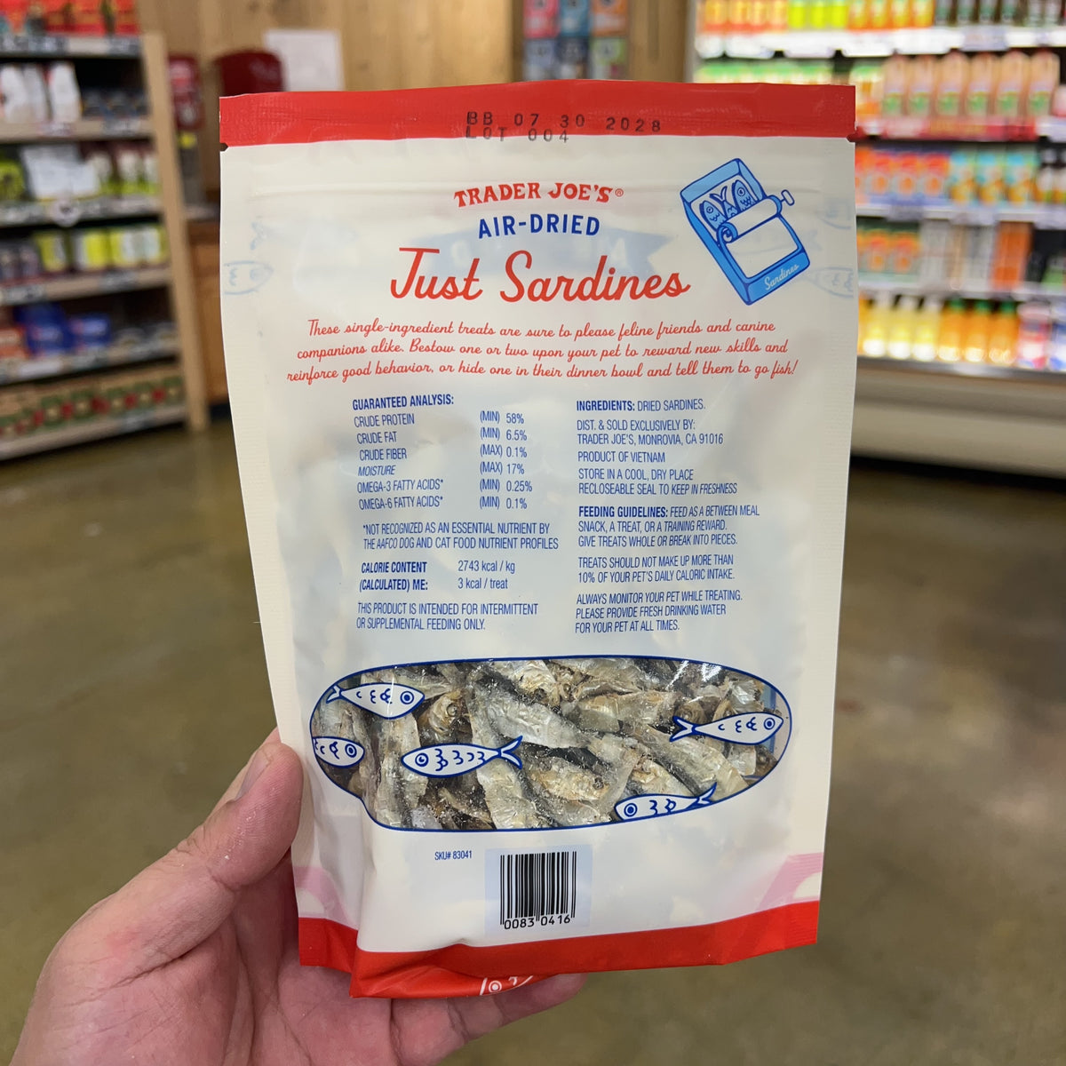 Trader Joe's Air-Dried Just Sardines Cat and Dog Treats, 3 oz product image 2