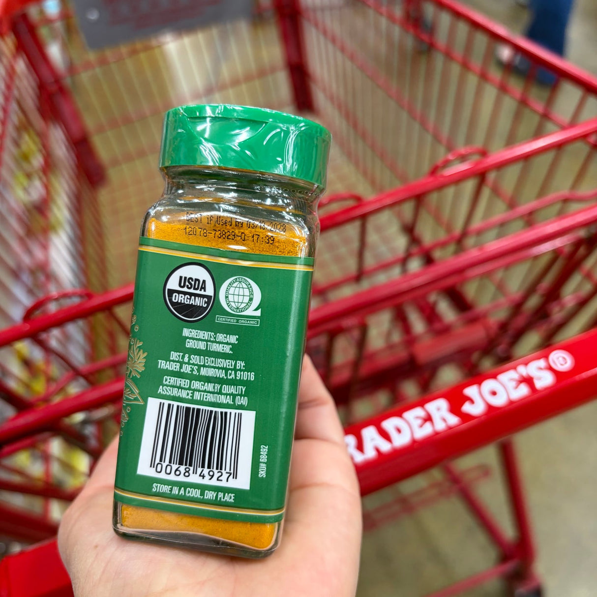 Trader Joe's USDA Organic Ground Turmeric 2 oz (57g) | Kosher | Pure Turmeric Spice