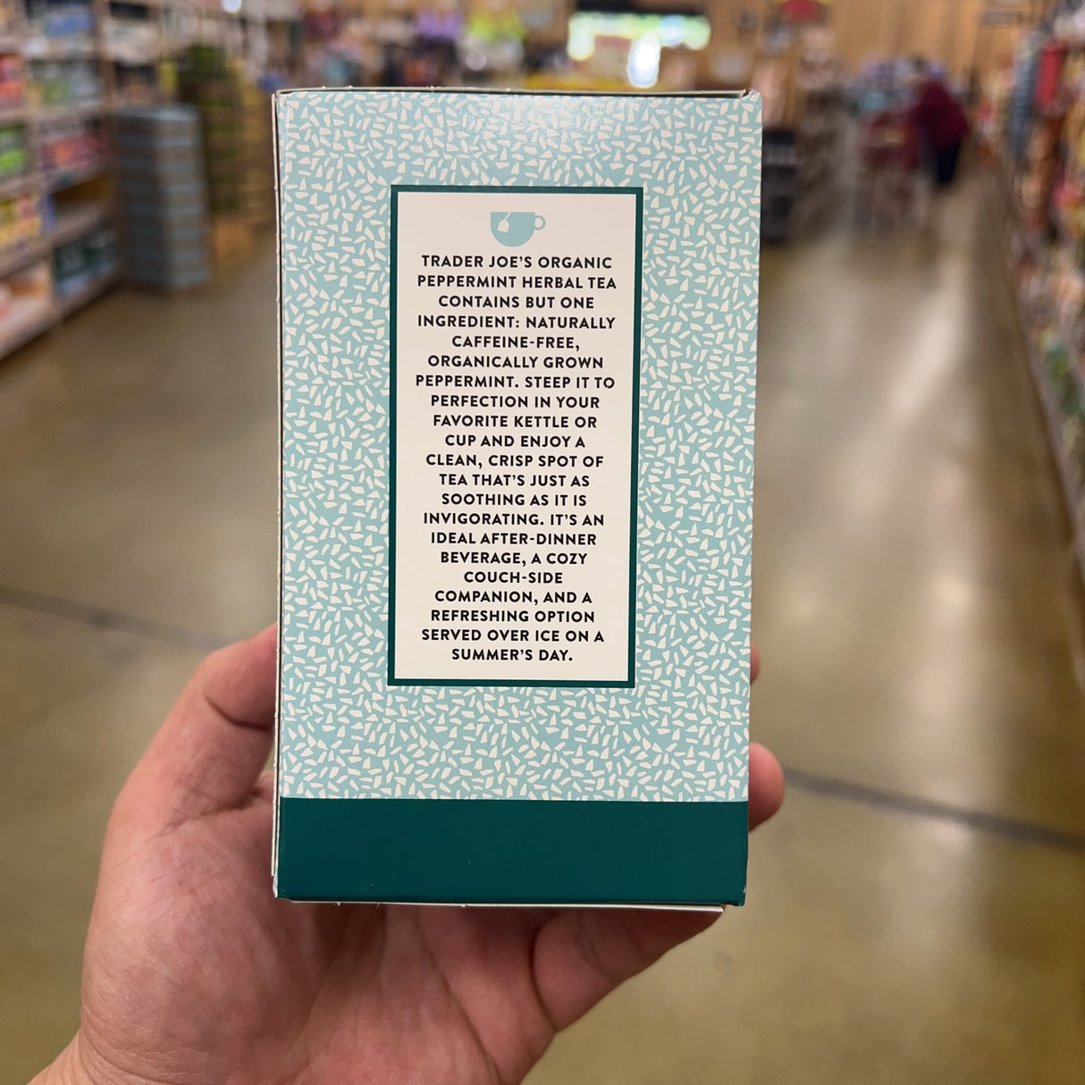 Trader Joe's Organic Peppermint Herbal Tea 20 Bags 1.13 oz product image 2