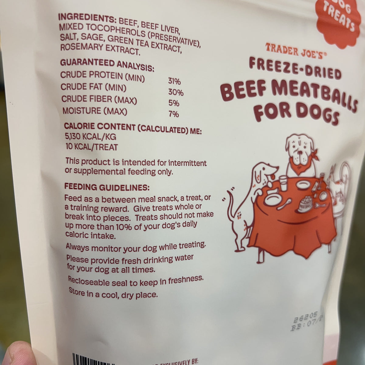 Trader Joe's Freeze-Dried Beef Meatballs for Dogs, 4 oz product image 3