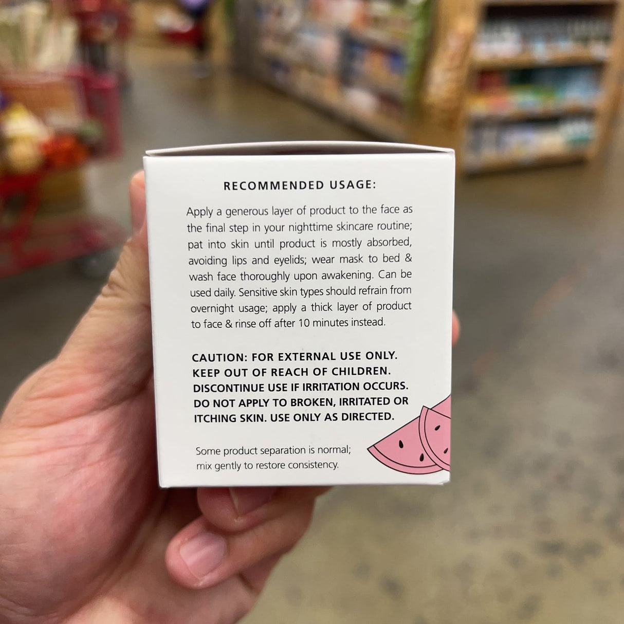 Trader Joe's Watermelon Overnight Face Mask 2 oz