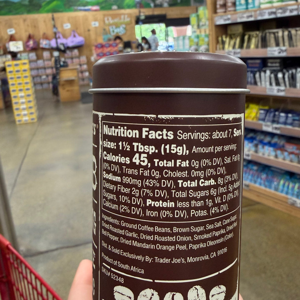 Trader Joe's BBQ Rub & Seasoning with Coffee & Garlic 3.5 oz (100g) | Kosher | Product of South Africa