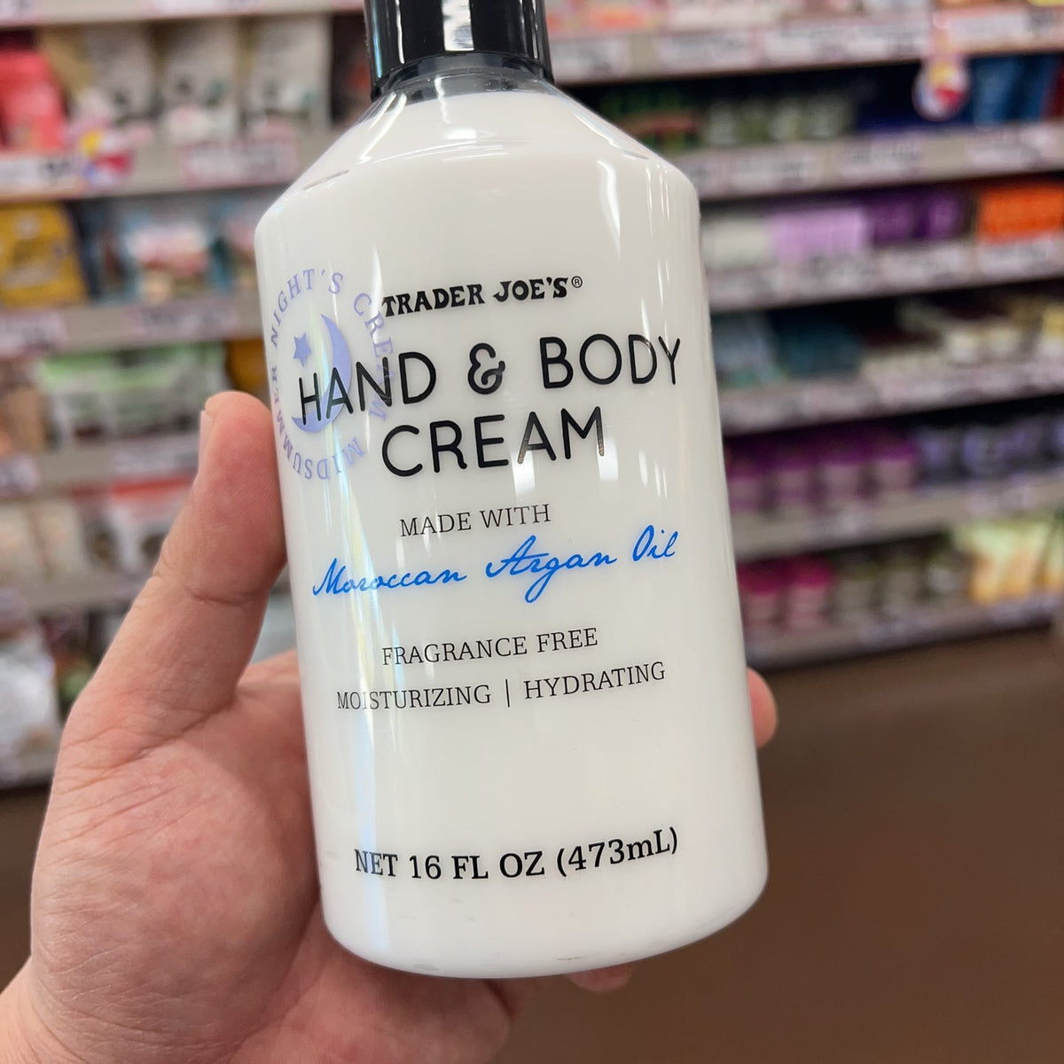 Trader Joe's Midsummer Night's Fragrance-Free Hand & Body Cream Argan Oil 16 fl oz