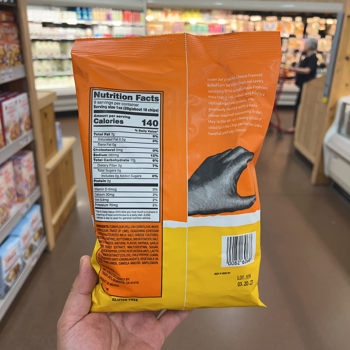 Trader Joe's Rolled Corn Tortilla Chips Nacho Cheese Flavored 9 oz product image 4