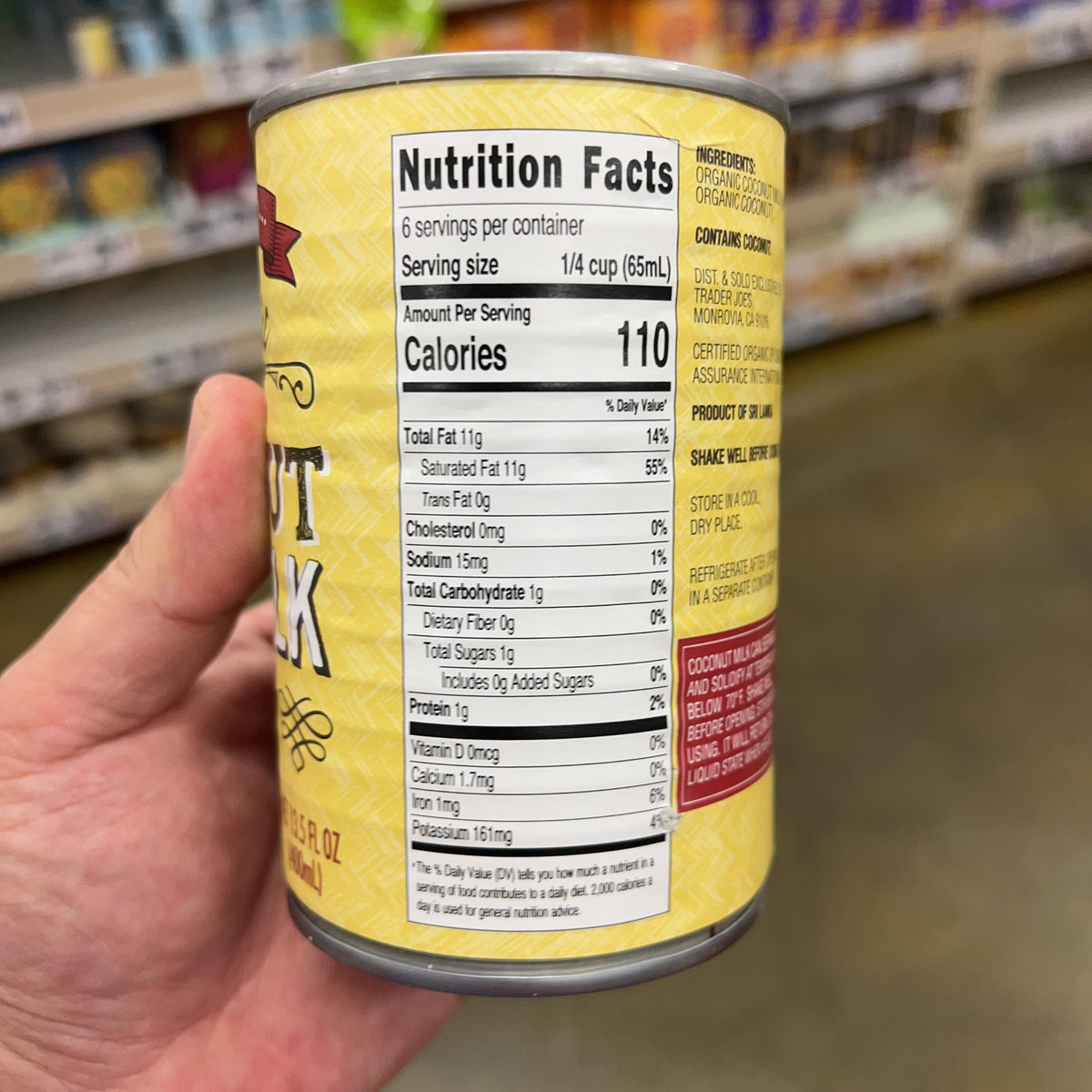 Trader Joe's Organic Coconut Milk, 13.5 fl oz product image 2