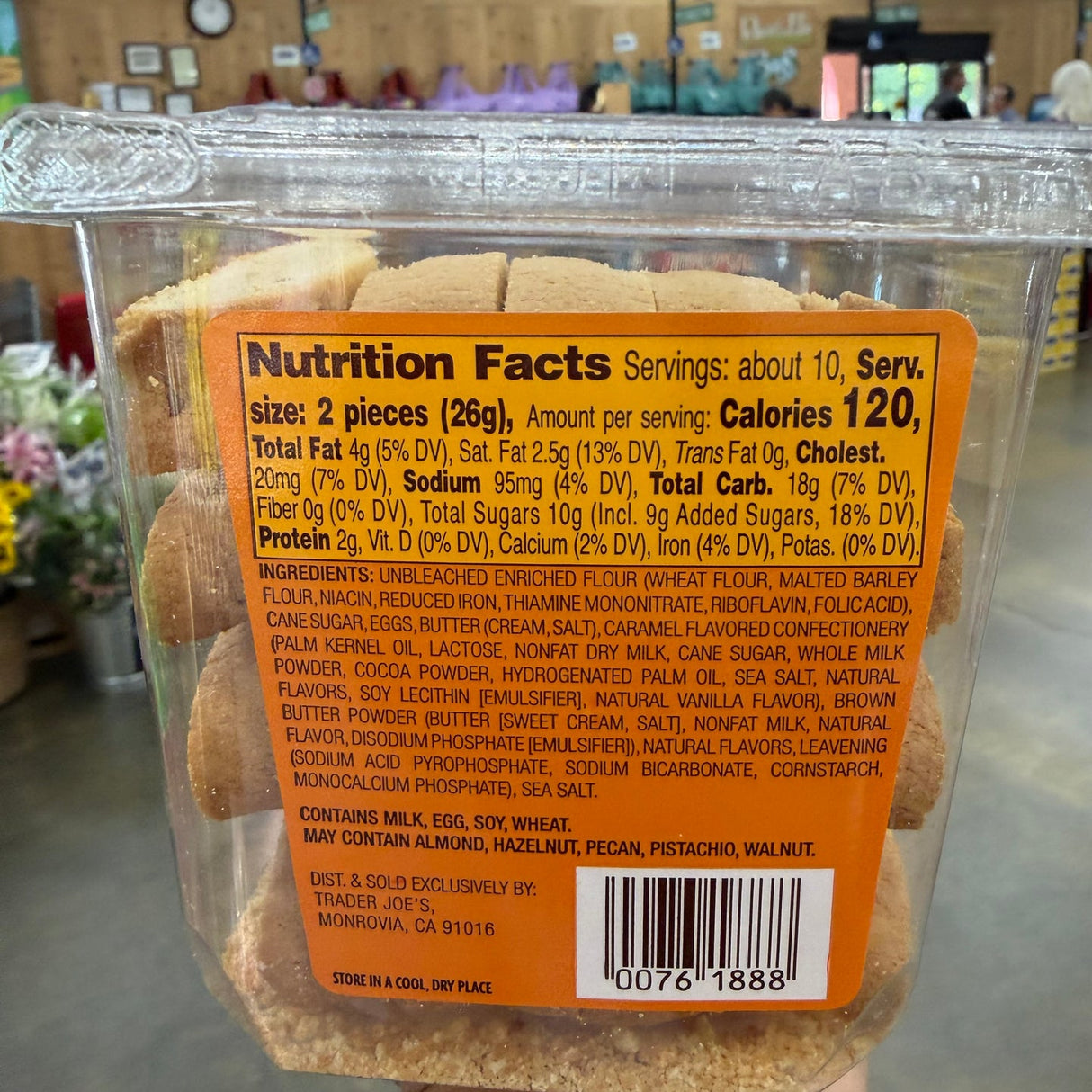 Trader Joe's Brown Butter Salted Caramel Mini Biscotti Nutrition Facts