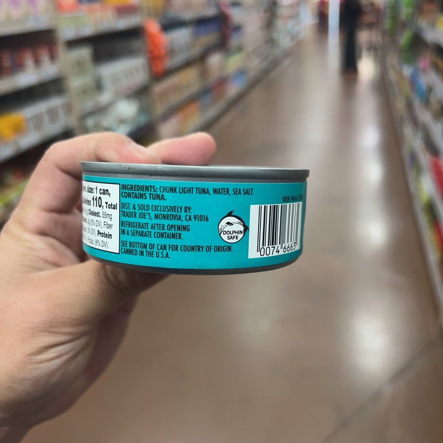Trader Joe's Chunk Light Skipjack Tuna ingredients and storage instructions