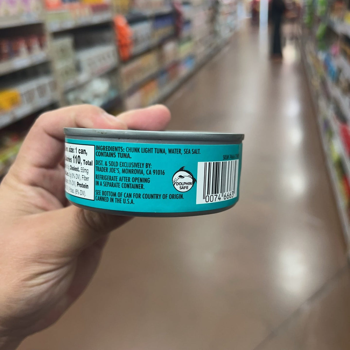 Trader Joe's Chunk Light Skipjack Tuna ingredients and storage instructions