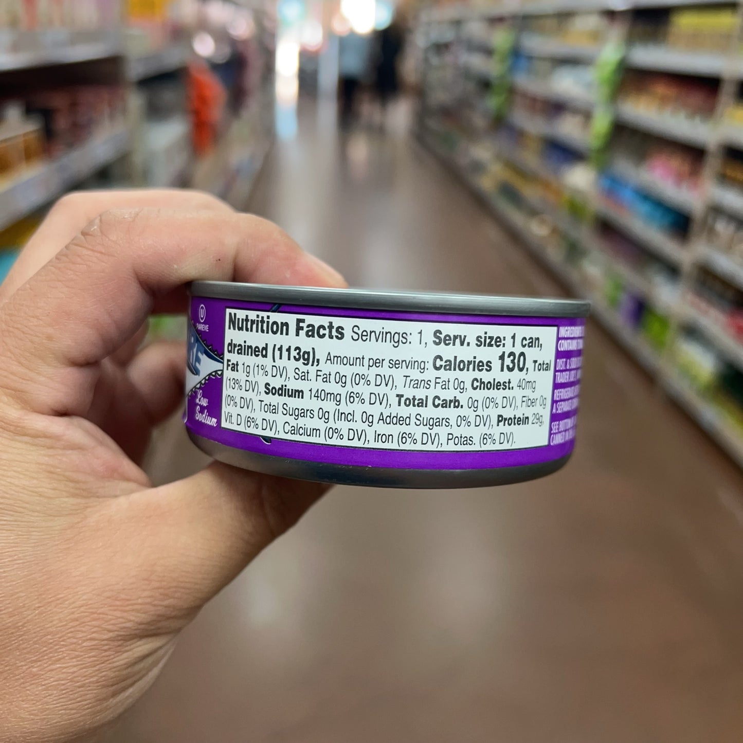 Nutrition Facts for Trader Joe's Solid White Albacore Tuna in Water Low Sodium