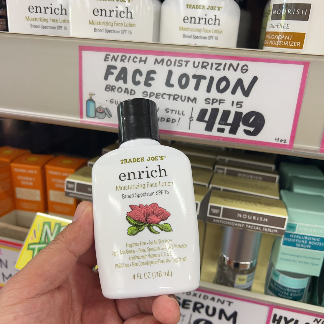 Best Trader Joe's skincare products 2026 SPF sunscreen retinol serum moisturizer ranked collection