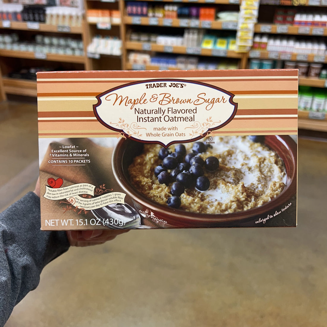 Trader Joe's Maple & Brown Sugar Naturally Flavored Instant Oatmeal — available online at HIOOL with nationwide US delivery