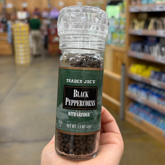 Trader Joe's Black Peppercorns with Grinder 1.8oz jar kitchen spice