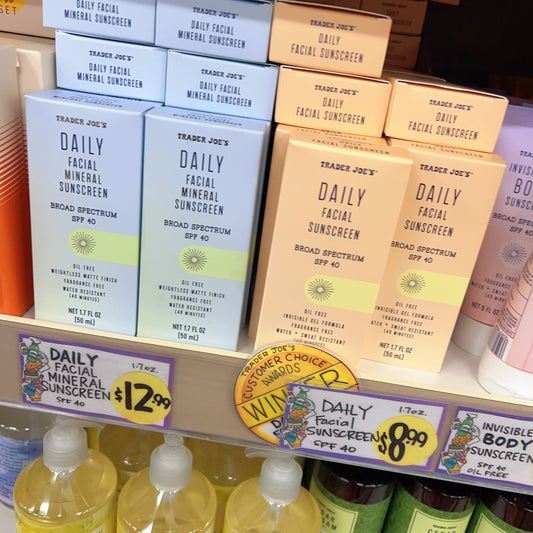 Trader Joe's summer beauty products 2026 sunscreen body oil hair oil lip mask collection