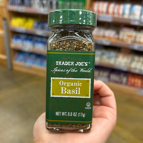 Trader Joe's USDA Organic Dried Basil 0.6oz jar pure herb