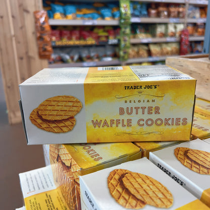 Trader Joe's Belgian Butter Waffle Cookies Traditional Belgian Butter Biscuits 8.8 oz (250g)