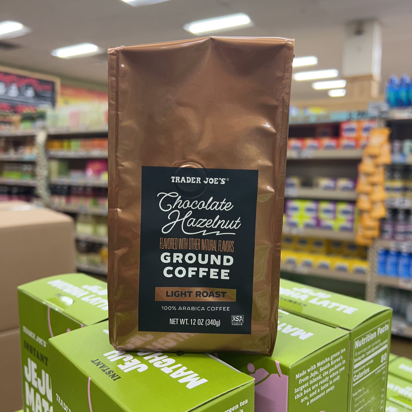 Trader Joe's Chocolate Hazelnut Ground Coffee Light Roast 100% Arabica 12 oz
