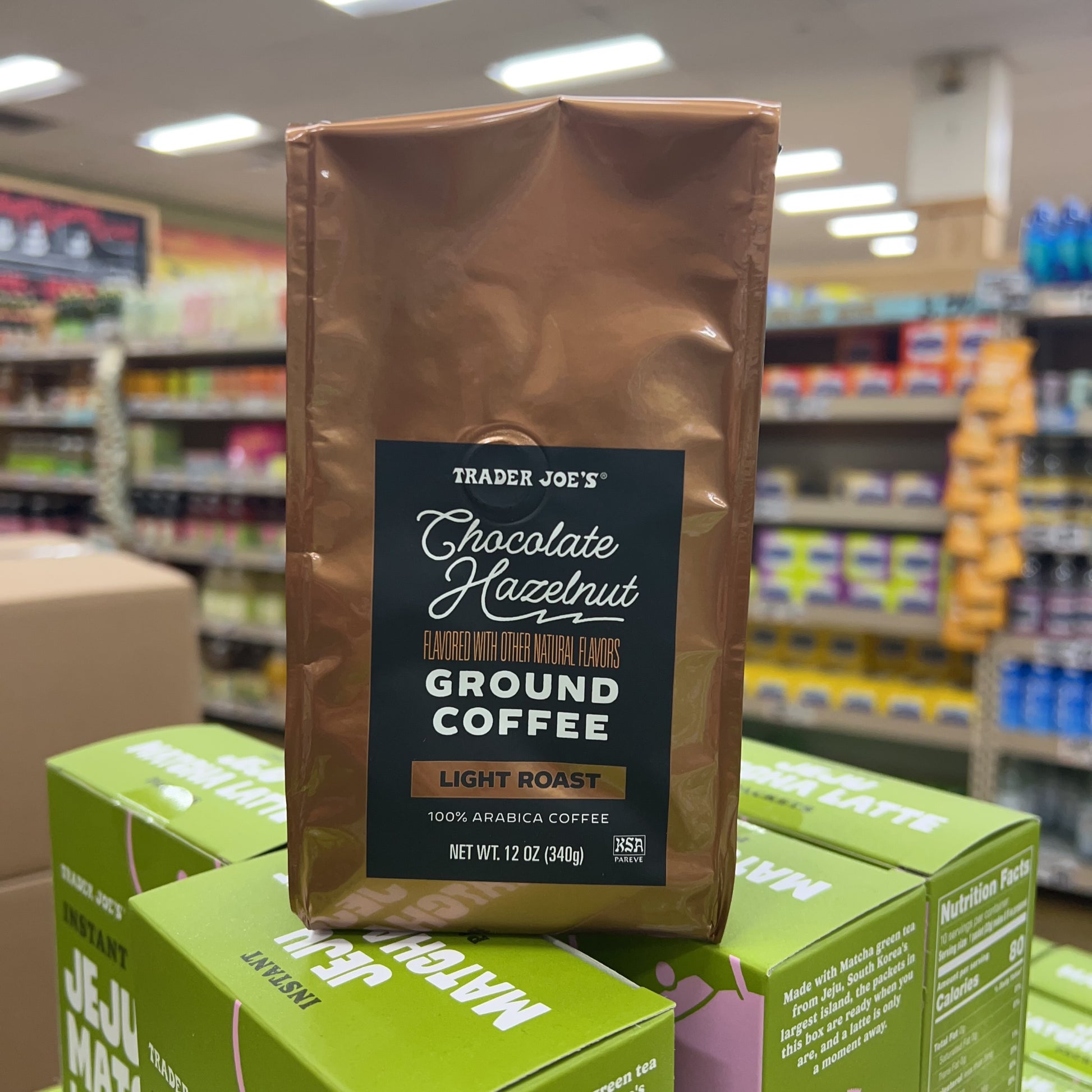 Trader Joe's Chocolate Hazelnut Ground Coffee Light Roast 100% Arabica 12 oz