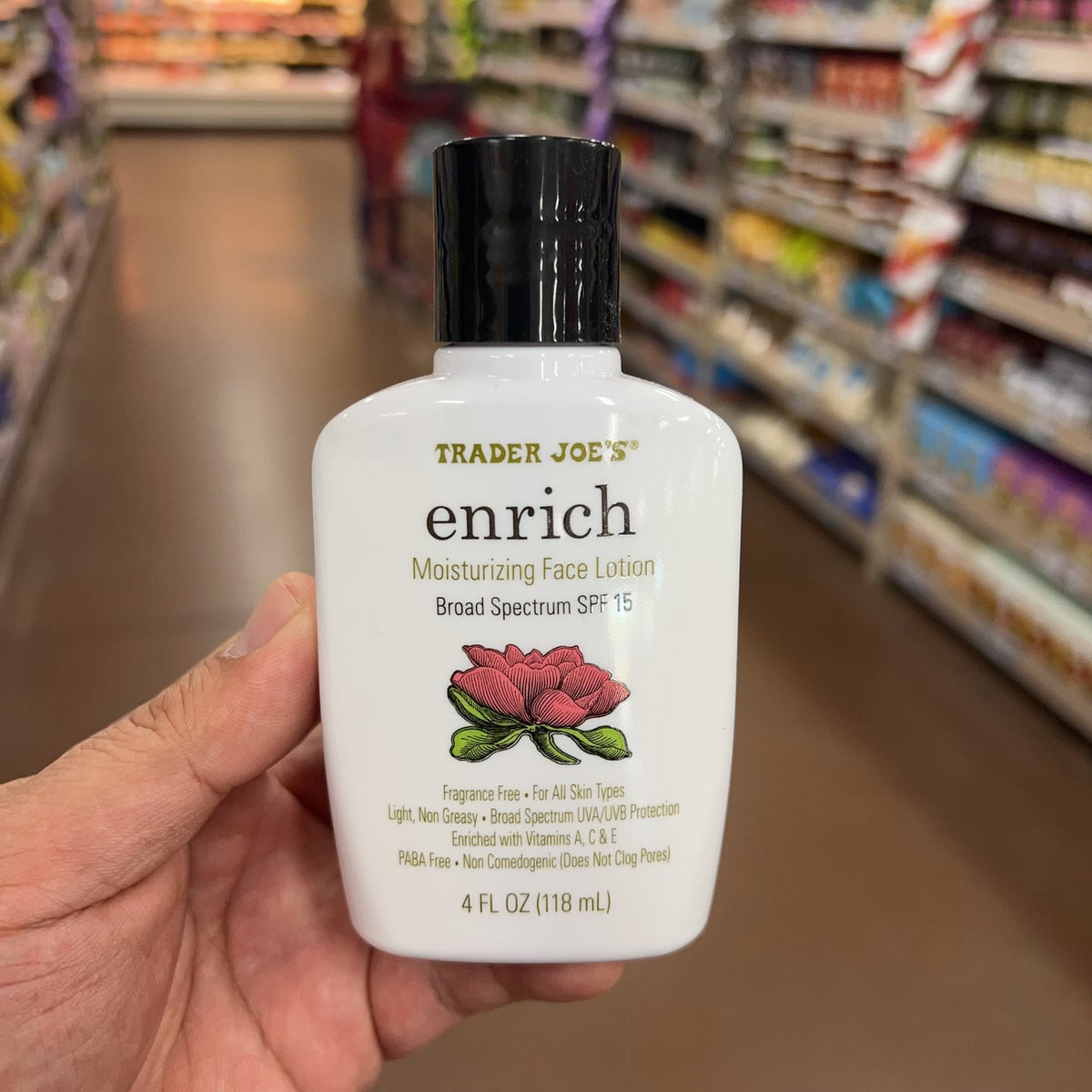 Trader Joe's Enrich Moisturizing Face Lotion SPF15 Fragrance-Free 4 fl oz