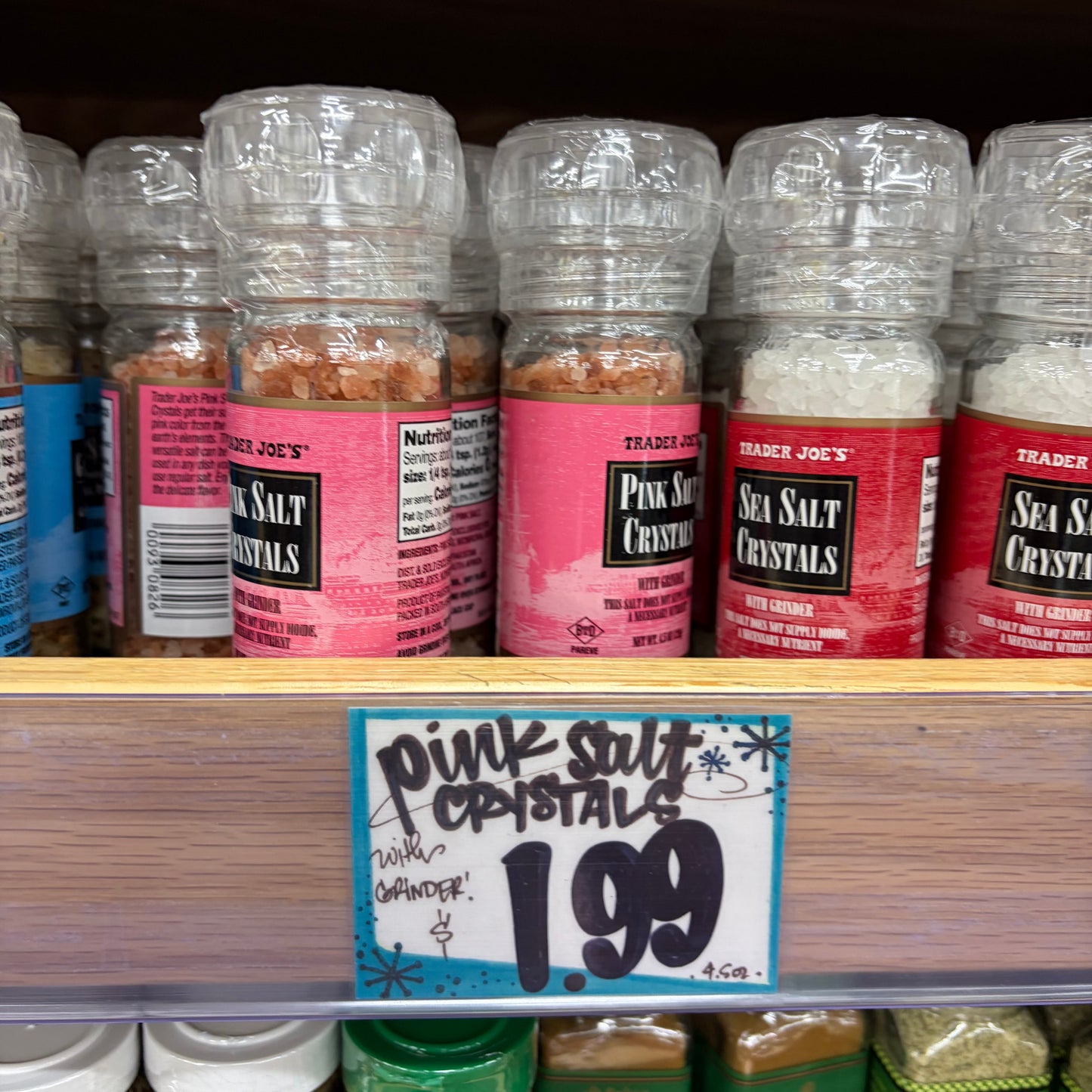 Trader Joe's Pink Salt Crystals with Grinder, 4.5 OZ (128g)