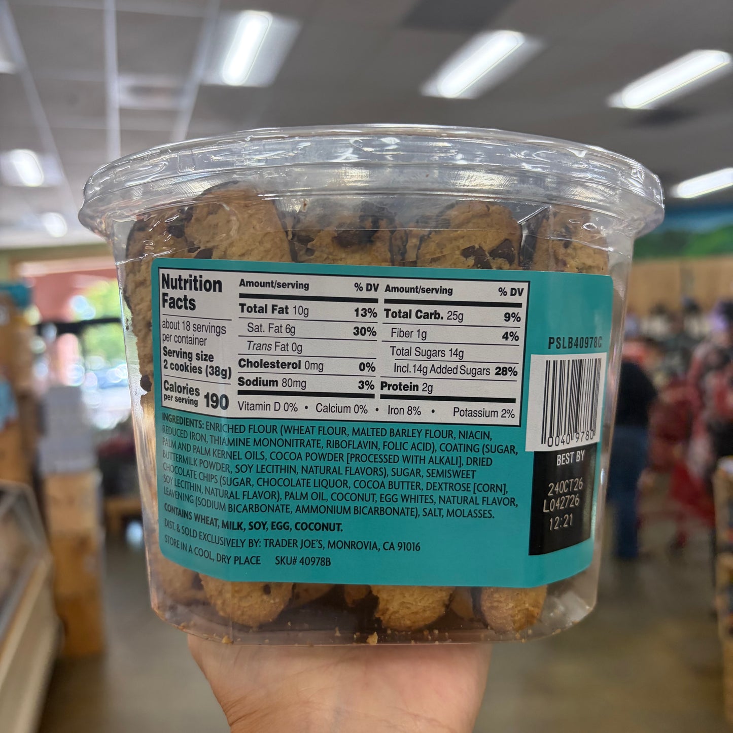 Trader Joe's Chocolatey Coated Chocolate Chip Cookie Dunkers 24 oz (680g)