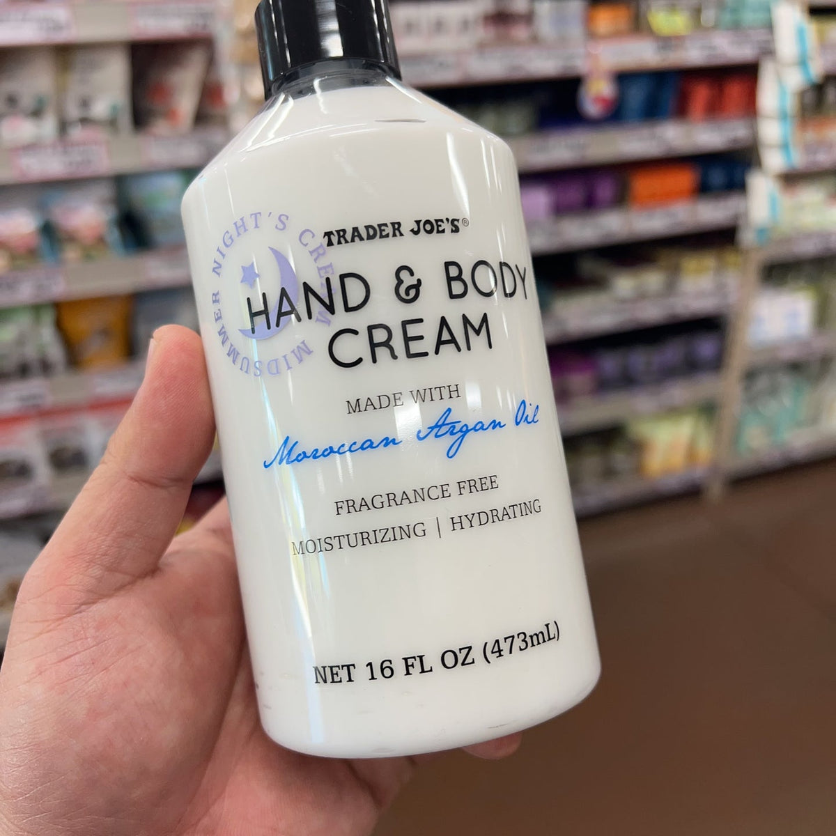 Trader Joe's Midsummer Night's Fragrance-Free Hand & Body Cream Argan Oil 16 fl oz