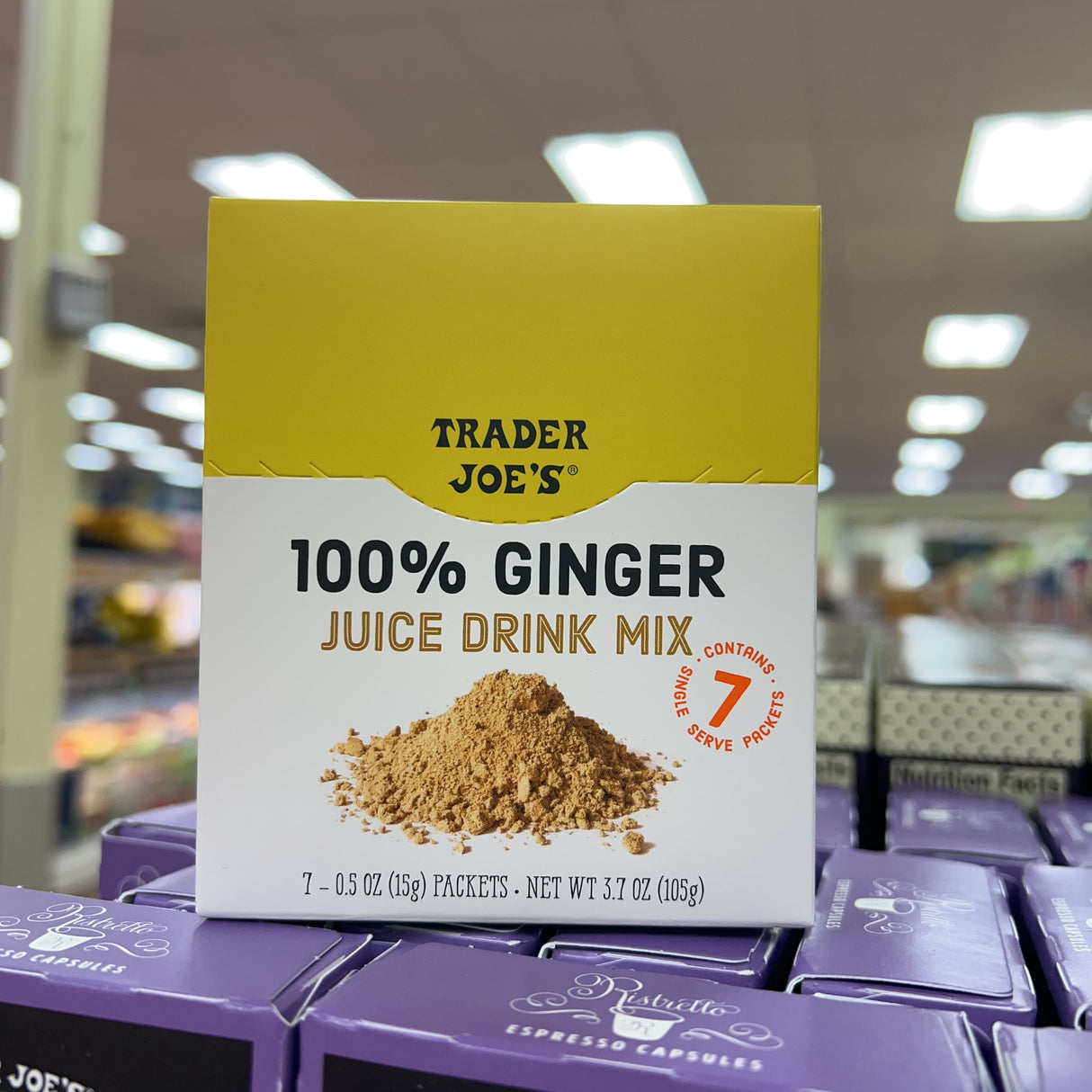 Trader Joe's 100% Ginger Juice Drink Mix 7 Packets 3.7 oz