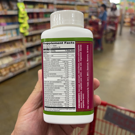 Trader Joe's High Potency Chewable Multivitamin 90 Tablets – package detail view 2