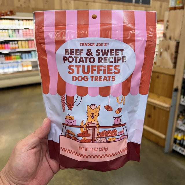 Trader Joe's Beef & Sweet Potato Recipe Stuffies Dog Treats, 14 oz product image