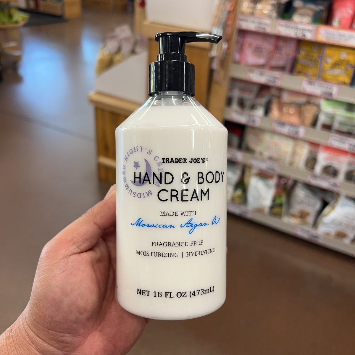Trader Joe's Midsummer Night's Fragrance-Free Hand & Body Cream Argan Oil 16 fl oz