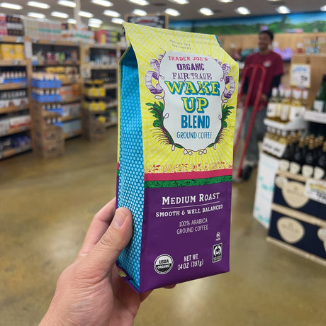 Trader Joe's Organic Fair Trade Wake Up Blend Ground Coffee Medium Roast 100% Arabica 14 oz