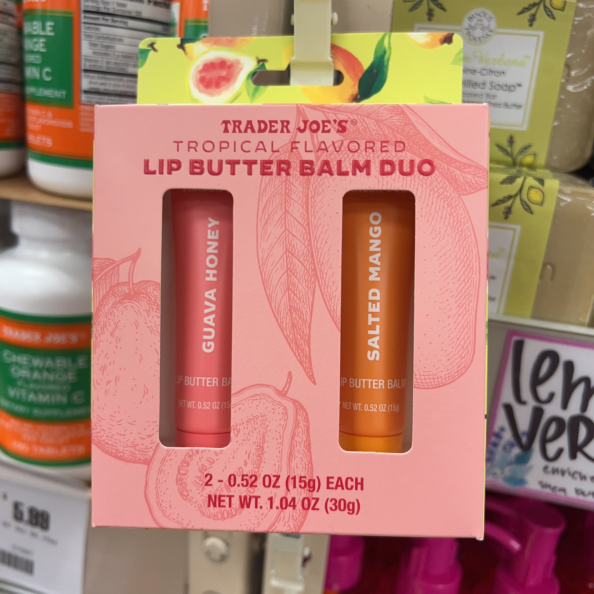 Trader Joe's Tropical Flavored Lip Butter Balm Duo