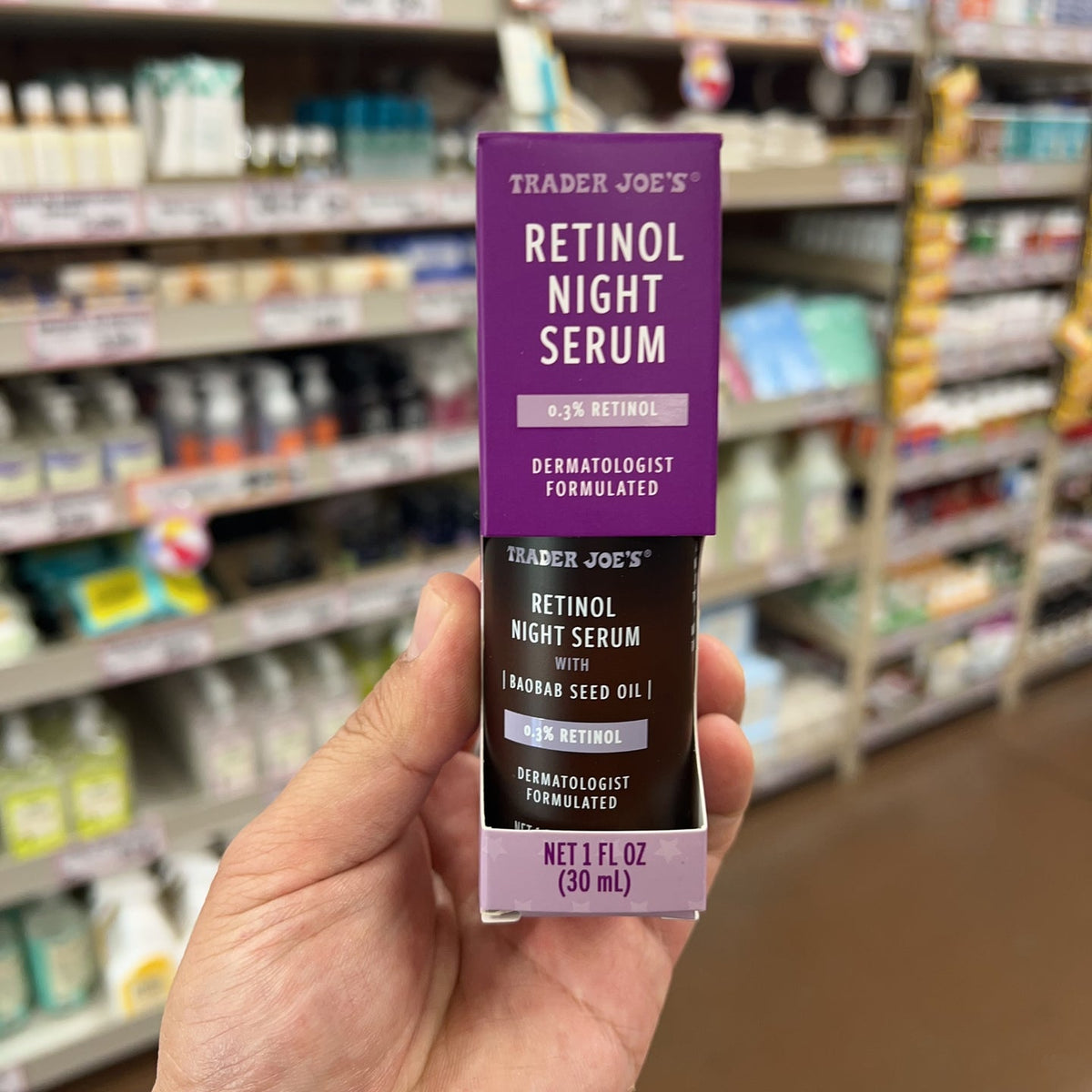 Trader Joe's Retinol Night Serum 0.3% Retinol & Baobab Seed Oil 1 fl oz